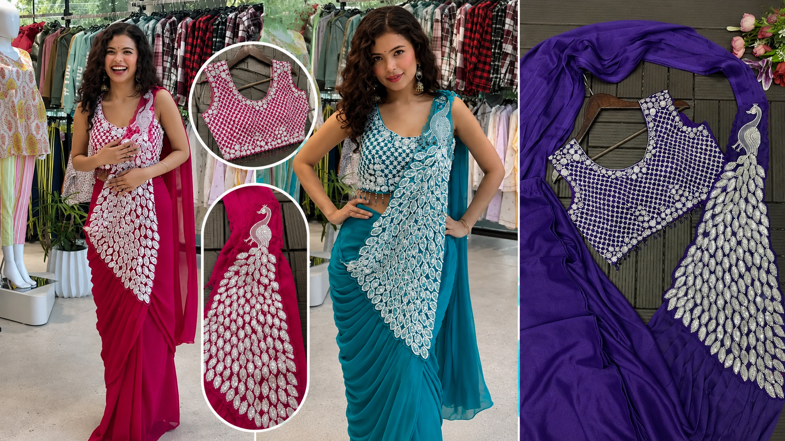 stitched ready to wear saree