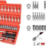 46 PCS Socket Set with Ratchet for Car & Bike Repair  Zudii