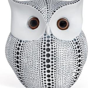 Barbar KHARIDO Antique White & Black Owl Showpiece for Home/Office Décor Decorative Showpiece - 14 cm (Resin, White, Black)