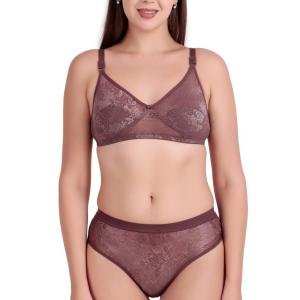 "Women’s Lace Bralette Bra and Panty Set" Non Paded