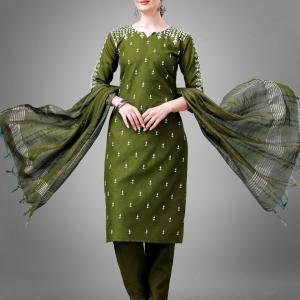 Fully Stitched Cotton Blend Kurti Pant Dupatta