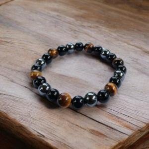 The Triple Protection Bracelet (Free Size and Stretchable, 8mm Bead Size)