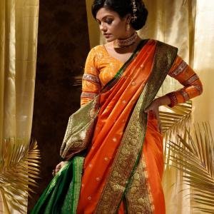 GS Creation Banarasi Satin Silk Saree With Blouse