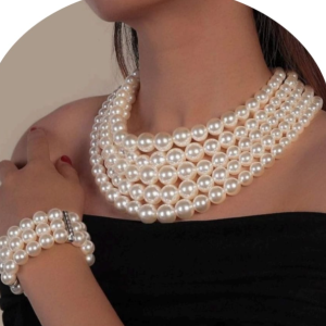 Dhirish International Elegant Pearl Jewelry Combo Set