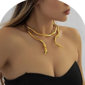 Golden Snake Bendable Necklace – Multi-Way Wearable Jewelry