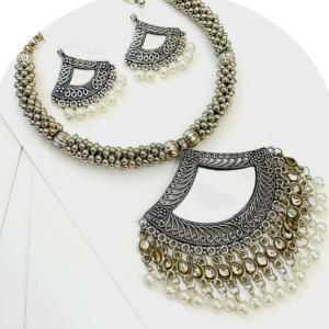 Silver Oxidized Jewelry Necklace