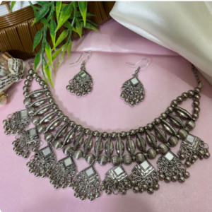 Oxidized Silver Black Silver Silver Jewel Set