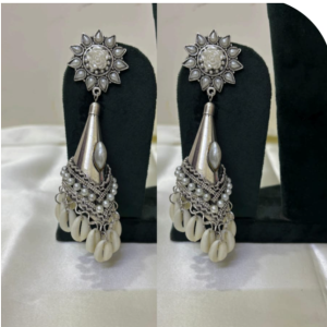 White German Silver Oxidized Earrings for Women