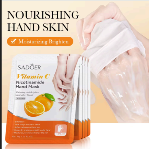 Exfoliating Vitamin-C Hand Peeling Mask for Dry, Cracked Heels & Calluses With Glycolic, Lactic & Salicylic Acid