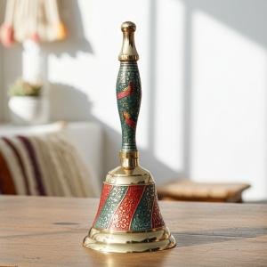 Brass Hand Bell No. 3 Blue Colour