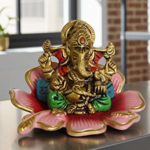 Aluminium Showpiece Ganesh On Kamal Statue