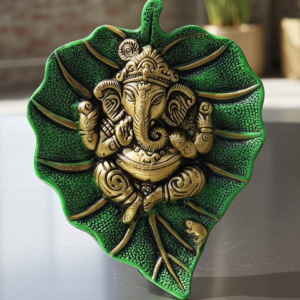 Aluminium Showpiece Ganesh Patta Red Colour Statue