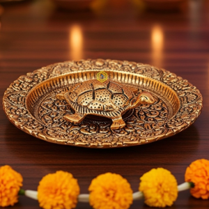 Aluminium Showpiece Tortoise Statue With Plate