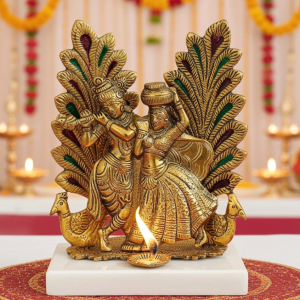 Aluminium Radha Krishna Idol – Traditional Home Décor Statue
