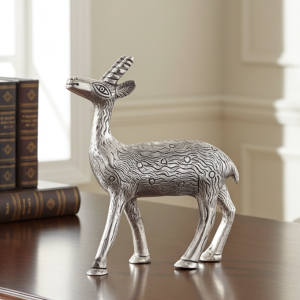Aluminium Showpiece Deer Silver Statue
