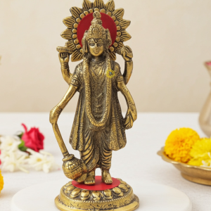 Aluminium Standing Vishnu Ji Idol – Lightweight Home Décor