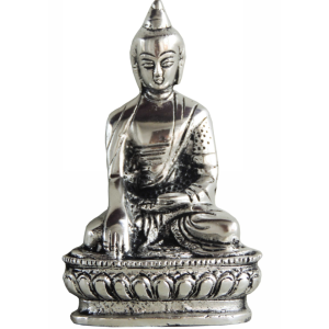 Aluminium Buddha Idol Showpiece – Spiritual Home Decoration, Height : 6 Inch