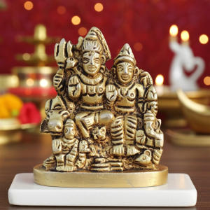 Brass Shiv Parivar God Idol – Lord Shiva Family Religious Statue