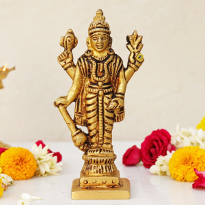 Brass Vishnu Ji Idol Statue – Spiritual Puja Mandir Decor