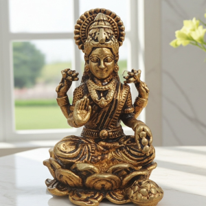 Brass Showpiece Laxmi Ji God Idol Statue, Made From Machine