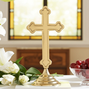 Brass Decorative Showpiece Christmas Cross – Elegant Holy Cross For Festival & Home Decoration