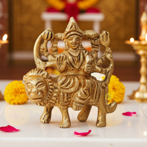 Brass Durga Ji Goddess Statue – Divine Idol for Home Worship