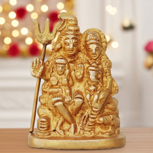 Brass Shiv Parivar Idol – Traditional Family Statue