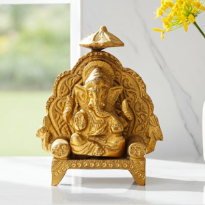 Brass Showpiece Ganesh Ji With Chatri God Idol Statue