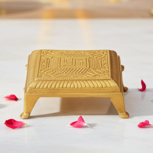 Brass Chowki Showpiece – Decorative Puja Stand for Idol