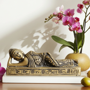 Brass Sleeping Buddha Statue – Calm & Peaceful Home Decor
