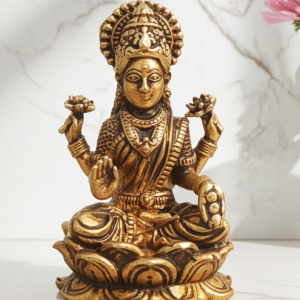 Brass Showpiece Laxmi Ji God Idol Statue, Made From Machine