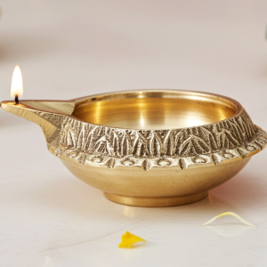 Brass Table Decor Oil Lamp Kuber Deepak  - Prosperity Brass Oil Lamp for Home Mandir