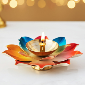 Brass Decorative Colorful Deepak