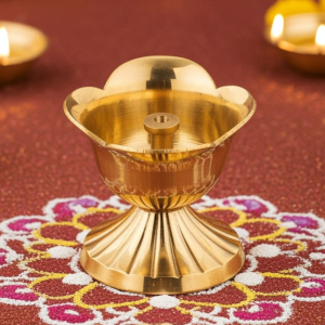 Brass Showpiece Gulab Deepak Statue