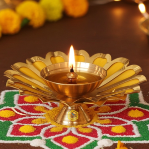 Iron & Brass Deepak Color Yellow 4 Inch