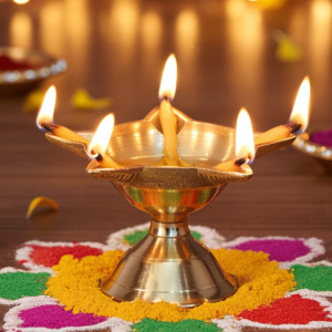 Brass Panch Mukhi Deepak No. 2