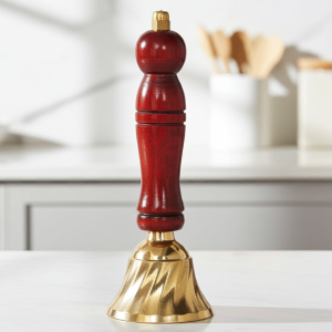 Brass Showpiece Ghanti Bell With Wood Handle