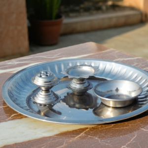Steel Puja Thali
