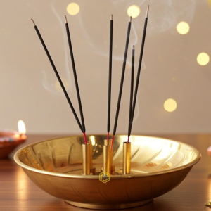 Brass God Temple Agaradan, Agarbatti Stand Plate Small