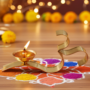 Brass Om Fancy Deepak No. 1