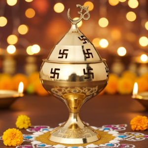 Brass Table Decor Oil Lamp Om Pakija Deepak  - Decorative Brass Diya for Gift Purpose