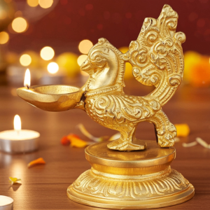 Brass Showpiece Murga Deepak Statue