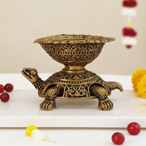 Brass Showpiece Tortoise Deepak God Idol Statue