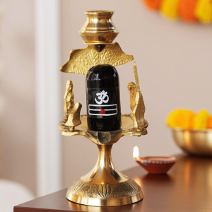 Brass Shiv Parivaar White Stone – Size 3 Family Idol