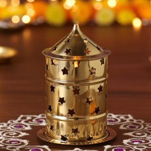 Brass Table Decor Oil Lamp, Deepak  - Beautiful Oil Lamp for Temple Use