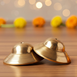 Brass Manjira With Brass Finish