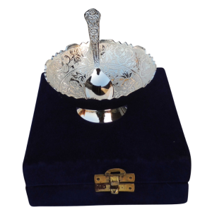 Brass Showpiece Bowl with Silver finish