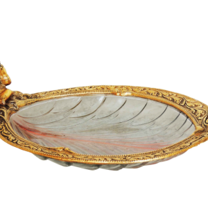 Aluminum With Glass Showpiece Laddu Gopal Plate Statue