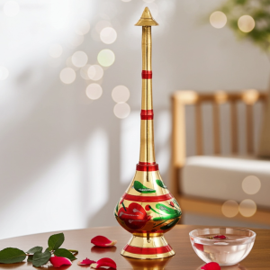 Brass Antique Rosewater Sprinkler Gulab Pash for Home Temple