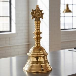 Brass Pooja Hand Bell, Shank Chakra Ghanti
